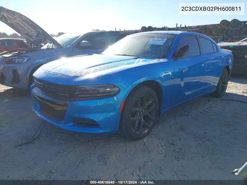 2023 Dodge Charger Sxt VIN: 2C3CDXBG2PH600811 Lot: 40616649