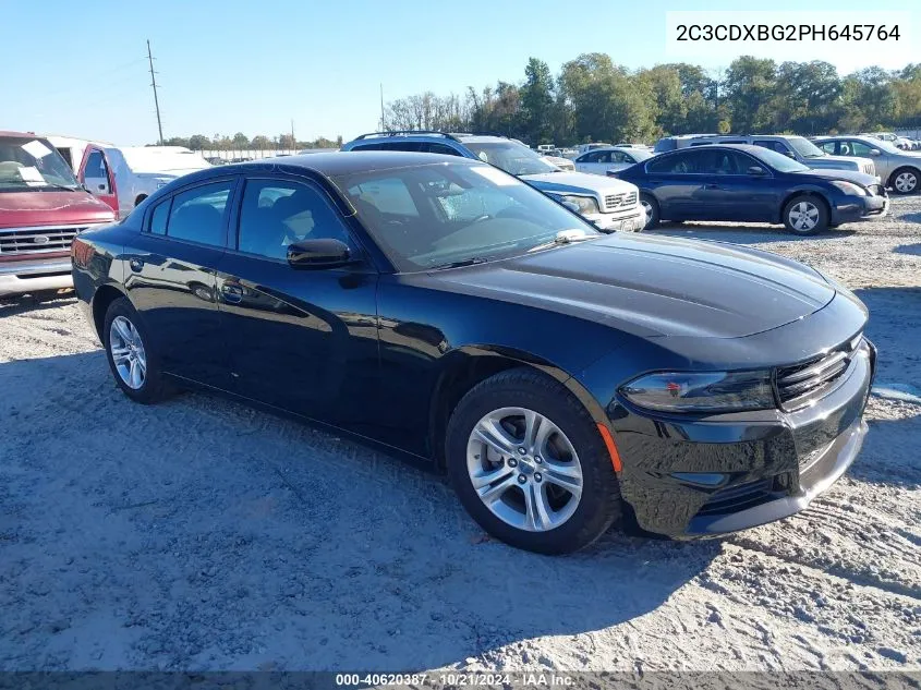 2023 Dodge Charger Sxt VIN: 2C3CDXBG2PH645764 Lot: 40620387