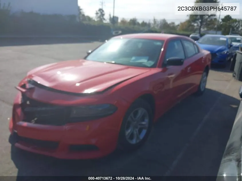 2023 Dodge Charger Sxt VIN: 2C3CDXBG3PH645787 Lot: 40713672