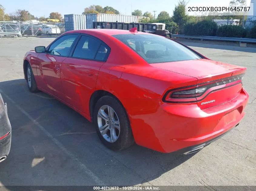 2023 Dodge Charger Sxt VIN: 2C3CDXBG3PH645787 Lot: 40713672