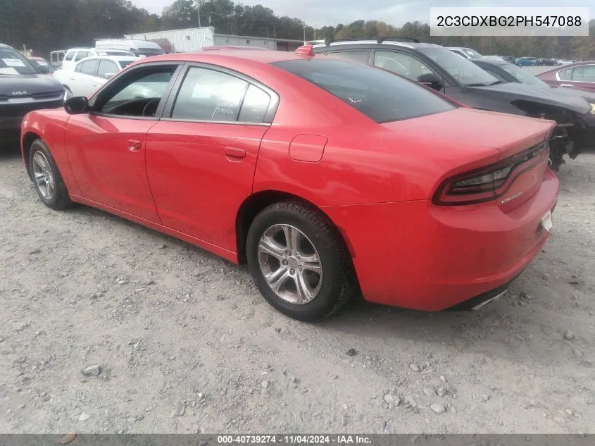 2023 Dodge Charger Sxt VIN: 2C3CDXBG2PH547088 Lot: 40739274