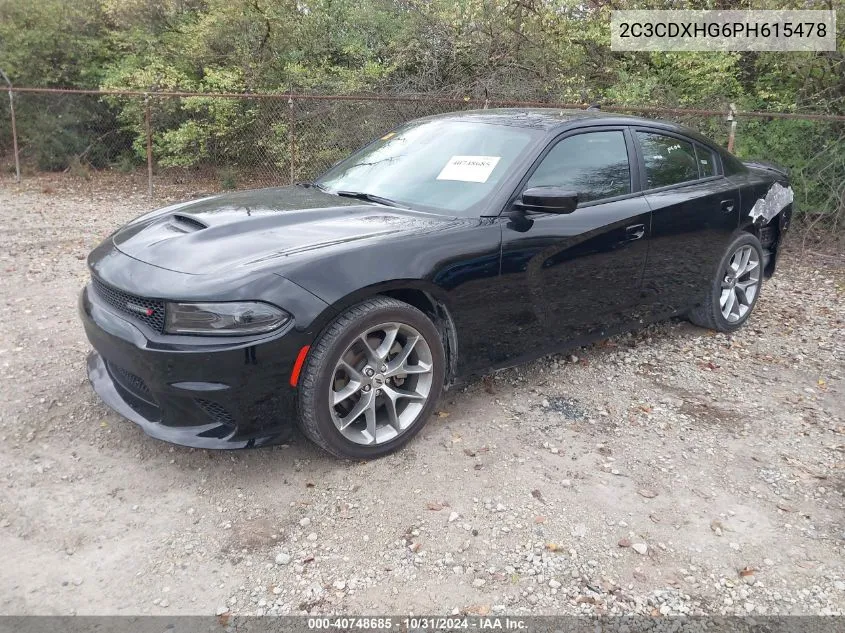 2023 Dodge Charger Gt VIN: 2C3CDXHG6PH615478 Lot: 40748685