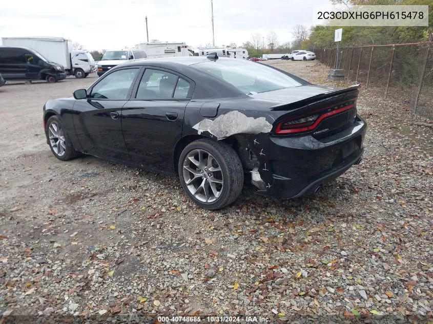 2023 Dodge Charger Gt VIN: 2C3CDXHG6PH615478 Lot: 40748685