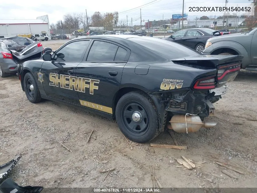 2023 Dodge Charger Police Rwd VIN: 2C3CDXAT8PH540452 Lot: 40757826