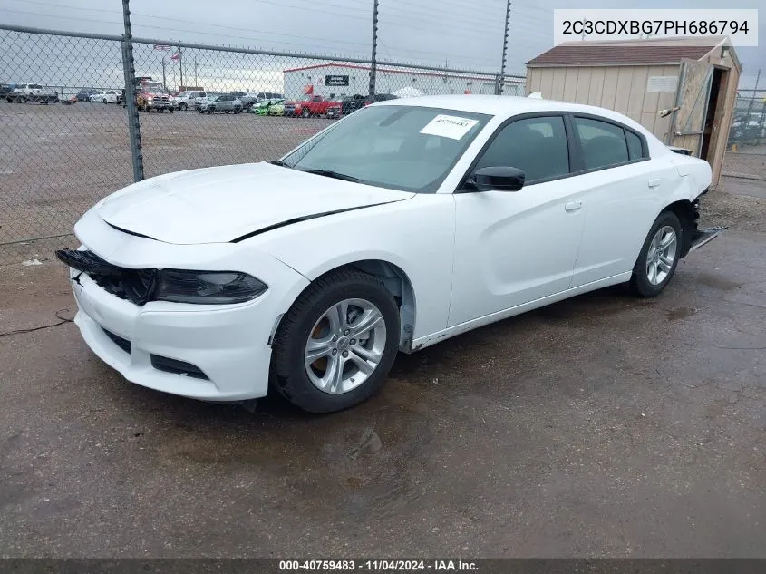 2023 Dodge Charger Sxt VIN: 2C3CDXBG7PH686794 Lot: 40759483