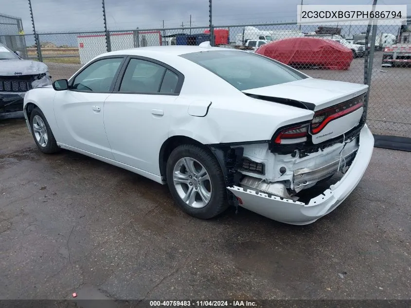 2023 Dodge Charger Sxt VIN: 2C3CDXBG7PH686794 Lot: 40759483