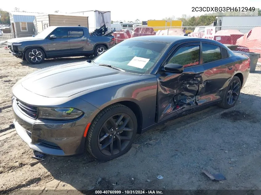 2023 Dodge Charger Sxt VIN: 2C3CDXBG3PH612949 Lot: 40760999