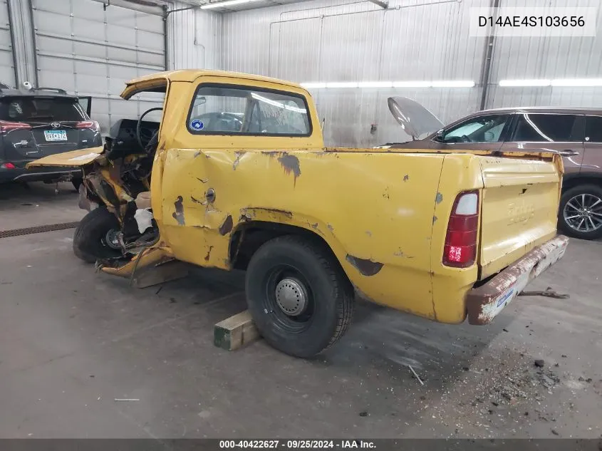 1974 Dodge D100 VIN: D14AE4S103656 Lot: 40422627