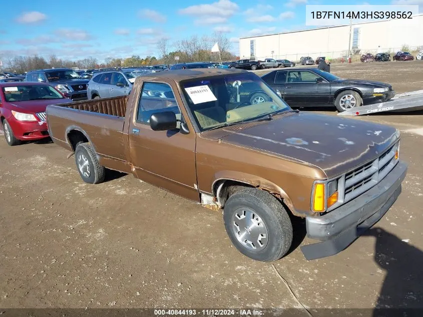 1987 Dodge Dakota VIN: 1B7FN14M3HS398562 Lot: 40844193