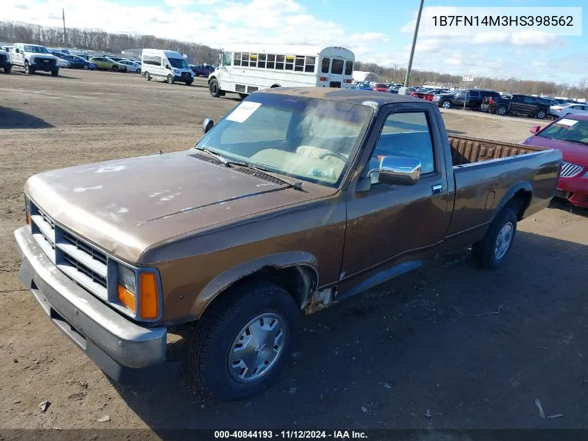 1987 Dodge Dakota VIN: 1B7FN14M3HS398562 Lot: 40844193