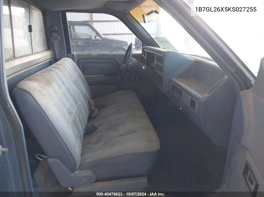 1B7GL26X5KS027255 1989 Dodge Dakota