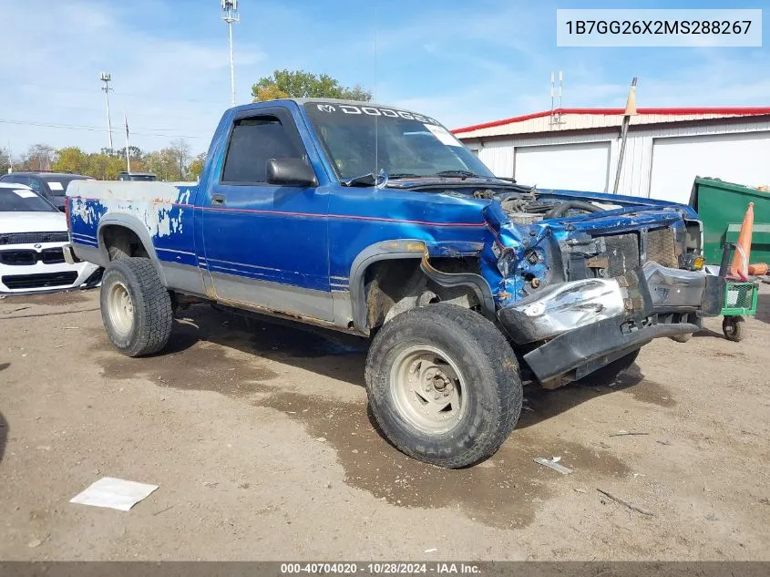 1991 Dodge Dakota VIN: 1B7GG26X2MS288267 Lot: 40704020