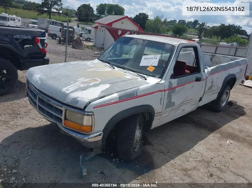 1992 Dodge Dakota VIN: 1B7FL26X3NS543162 Lot: 40365194