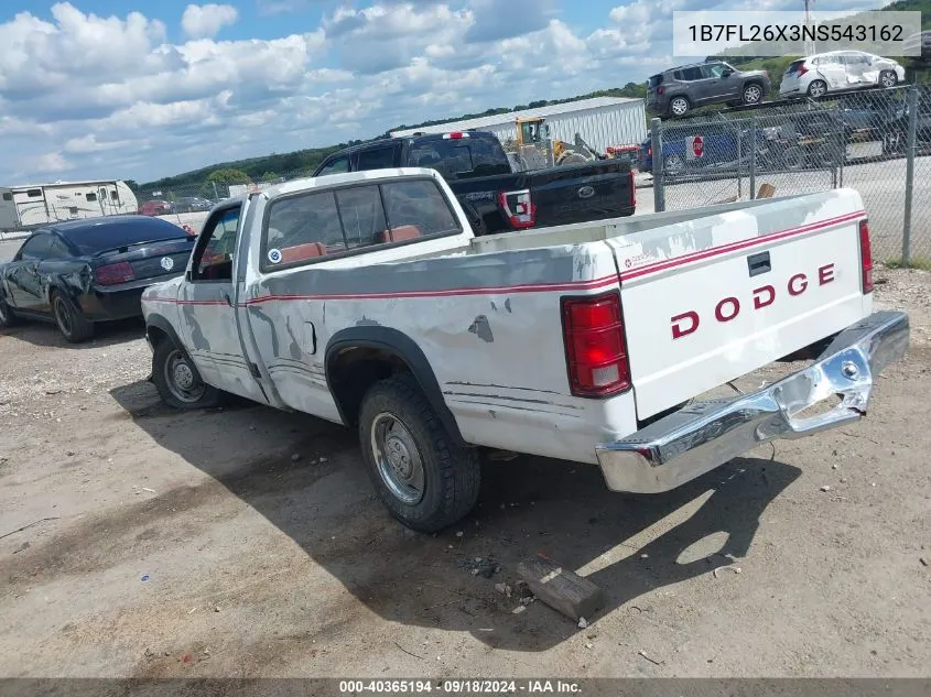 1992 Dodge Dakota VIN: 1B7FL26X3NS543162 Lot: 40365194