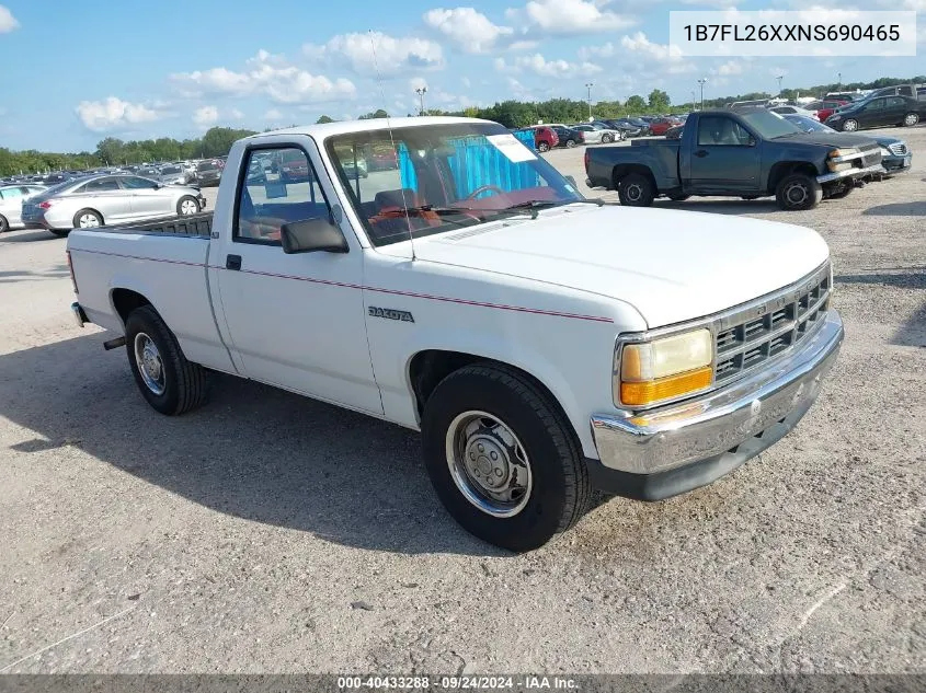 1992 Dodge Dakota VIN: 1B7FL26XXNS690465 Lot: 40433288