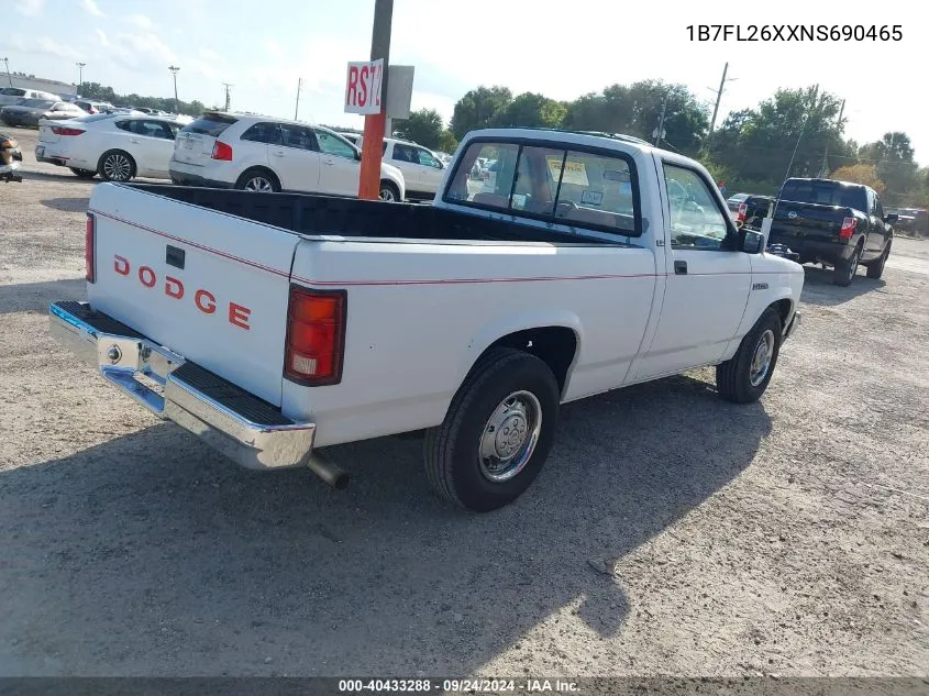 1992 Dodge Dakota VIN: 1B7FL26XXNS690465 Lot: 40433288