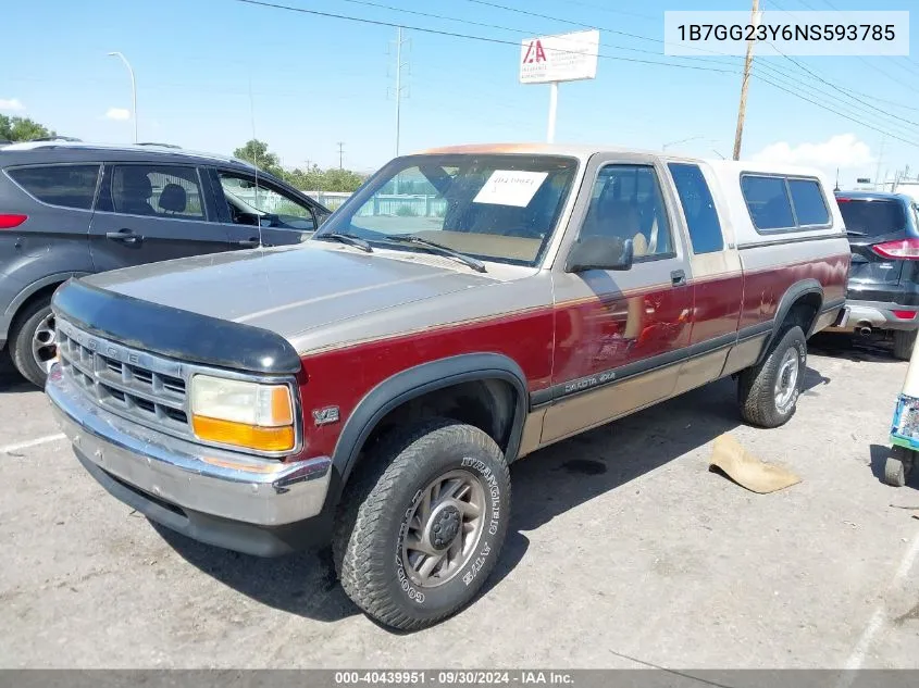 1992 Dodge Dakota VIN: 1B7GG23Y6NS593785 Lot: 40439951