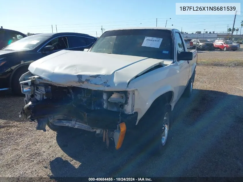 1992 Dodge Dakota VIN: 1B7FL26X1NS681539 Lot: 40684455