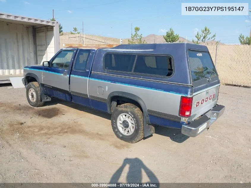 1993 Dodge Dakota VIN: 1B7GG23Y7PS195147 Lot: 39904888