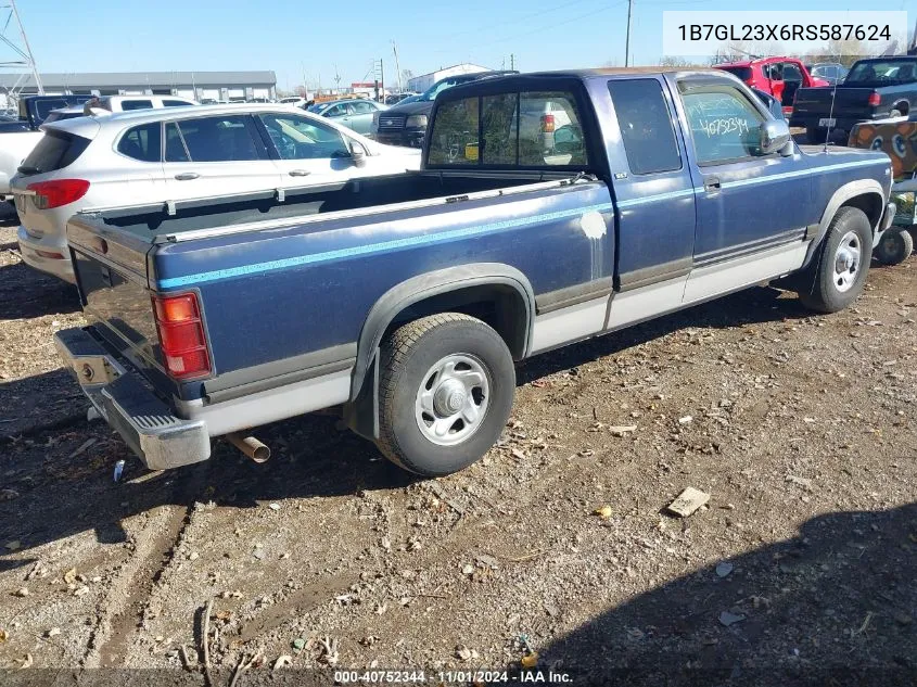 1994 Dodge Dakota VIN: 1B7GL23X6RS587624 Lot: 40752344