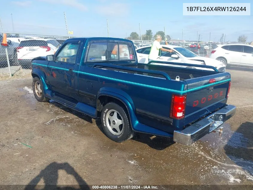 1994 Dodge Dakota VIN: 1B7FL26X4RW126244 Lot: 40806238