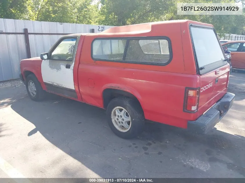 1B7FL26G2SW914929 1995 Dodge Dakota