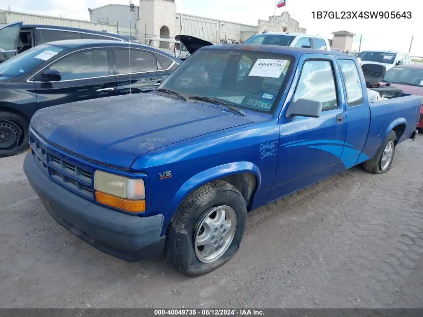 1995 Dodge Dakota VIN: 1B7GL23X4SW905643 Lot: 40049735