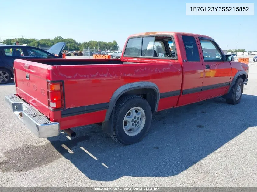 1995 Dodge Dakota VIN: 1B7GL23Y3SS215852 Lot: 40429587