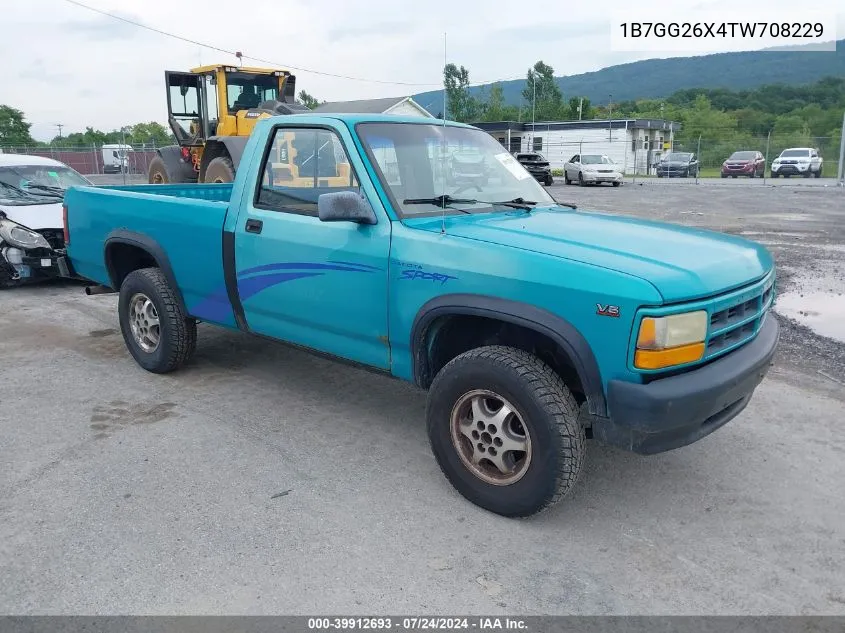 1996 Dodge Dakota VIN: 1B7GG26X4TW708229 Lot: 39912693