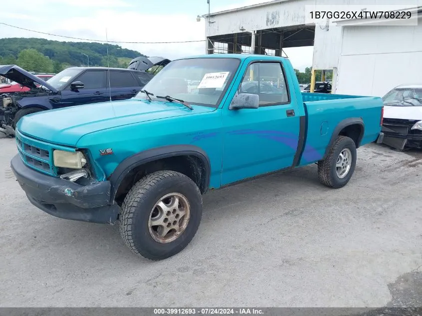 1996 Dodge Dakota VIN: 1B7GG26X4TW708229 Lot: 39912693