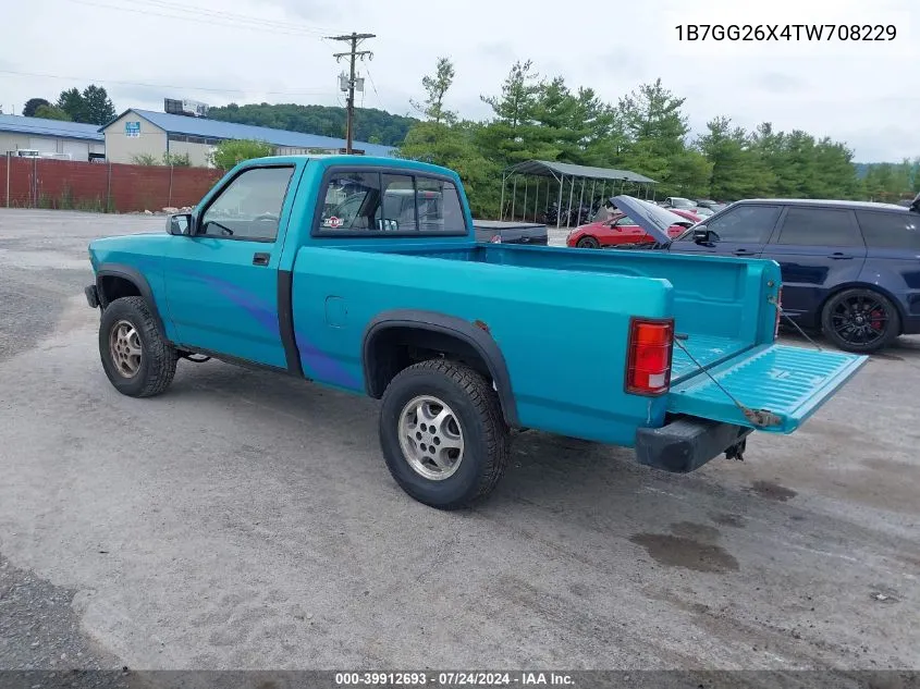 1996 Dodge Dakota VIN: 1B7GG26X4TW708229 Lot: 39912693