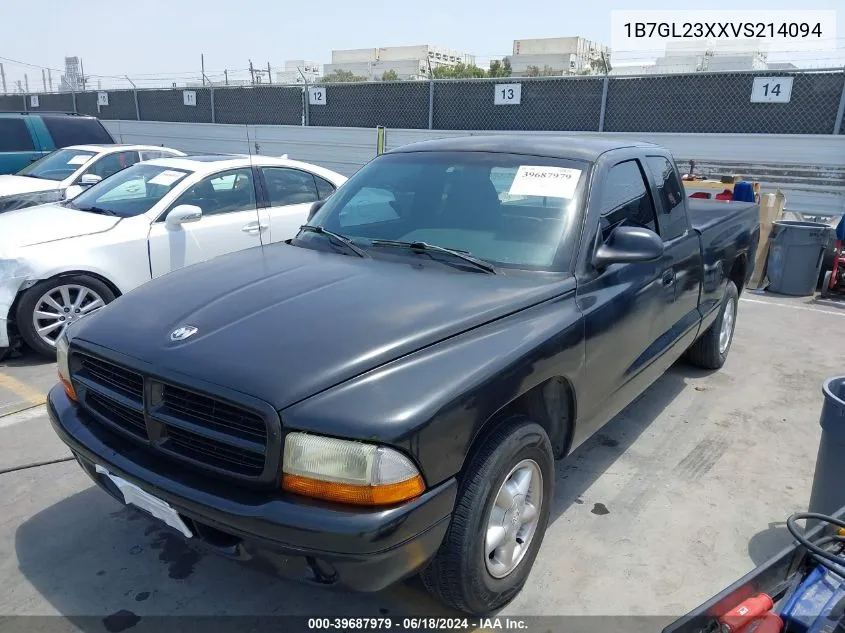 1997 Dodge Dakota Slt/Sport VIN: 1B7GL23XXVS214094 Lot: 39687979