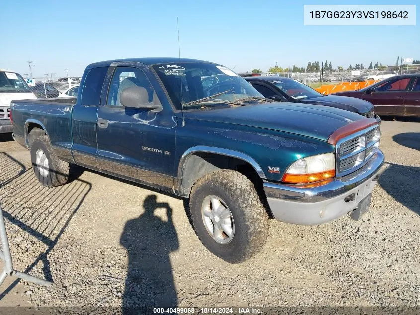 1997 Dodge Dakota Slt/Sport VIN: 1B7GG23Y3VS198642 Lot: 40499068