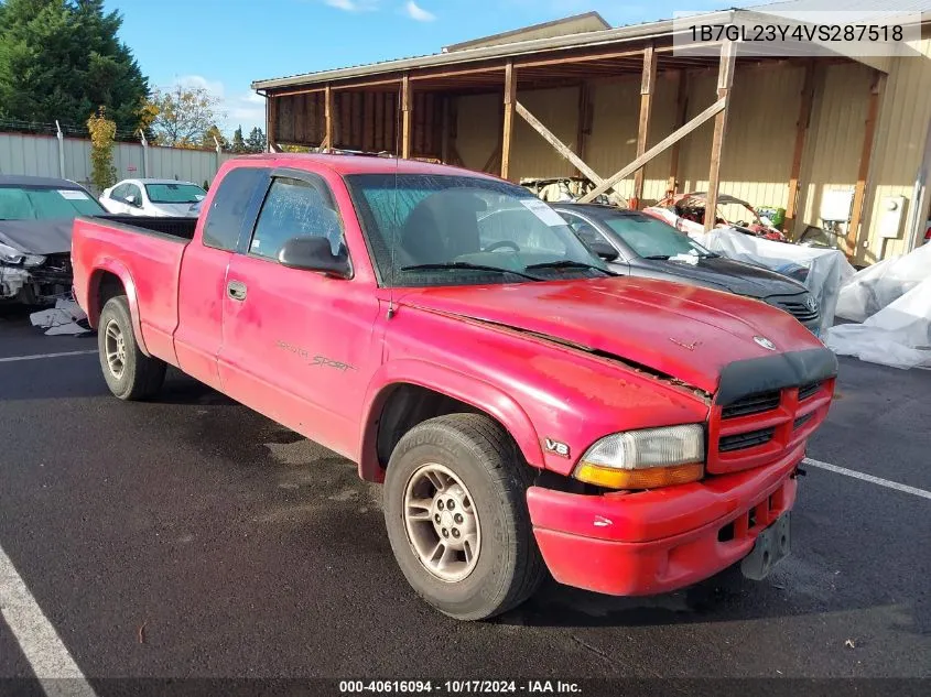 1997 Dodge Dakota Slt/Sport VIN: 1B7GL23Y4VS287518 Lot: 40616094