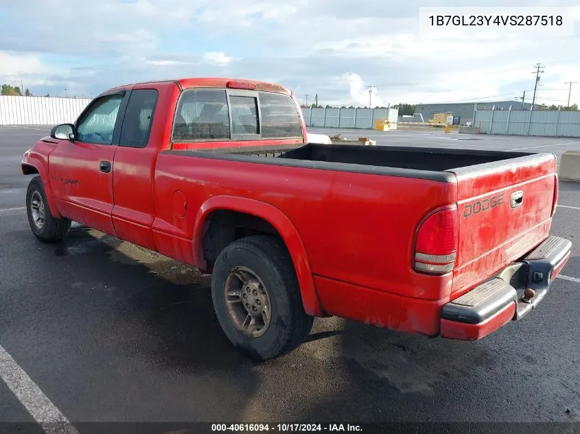 1997 Dodge Dakota Slt/Sport VIN: 1B7GL23Y4VS287518 Lot: 40616094