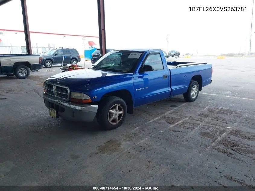 1997 Dodge Dakota Slt/Sport VIN: 1B7FL26X0VS263781 Lot: 40714654