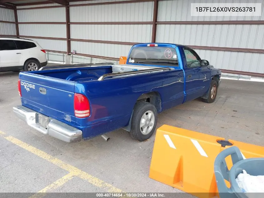 1997 Dodge Dakota Slt/Sport VIN: 1B7FL26X0VS263781 Lot: 40714654