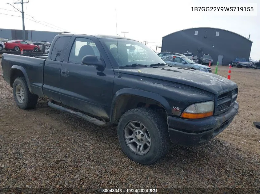 1998 Dodge Dakota VIN: 1B7GG22Y9WS719155 Lot: 30048343