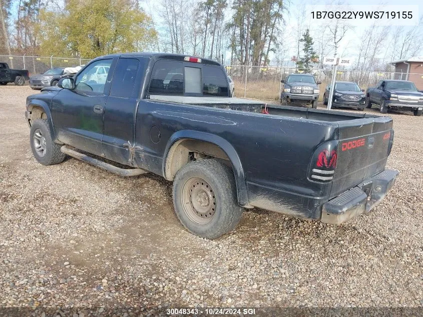 1998 Dodge Dakota VIN: 1B7GG22Y9WS719155 Lot: 30048343