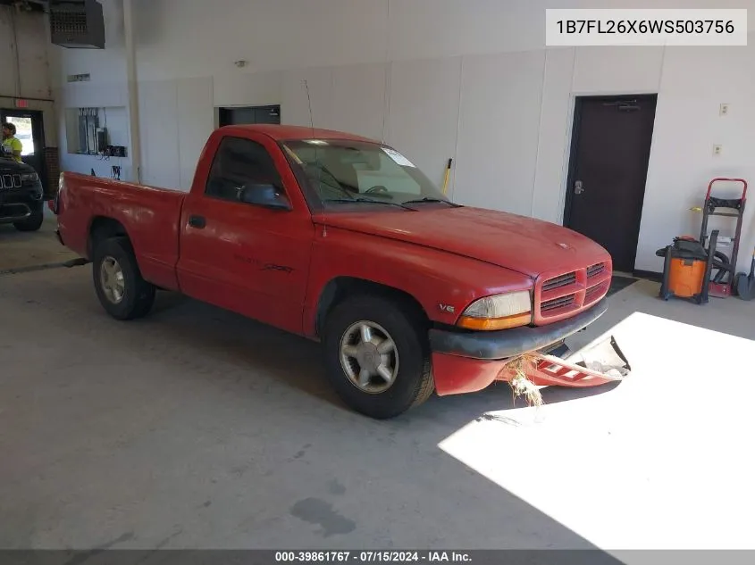 1998 Dodge Dakota Slt/Sport VIN: 1B7FL26X6WS503756 Lot: 39861767