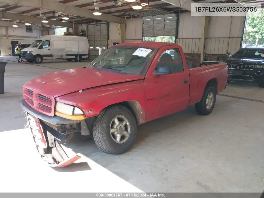 1998 Dodge Dakota Slt/Sport VIN: 1B7FL26X6WS503756 Lot: 39861767