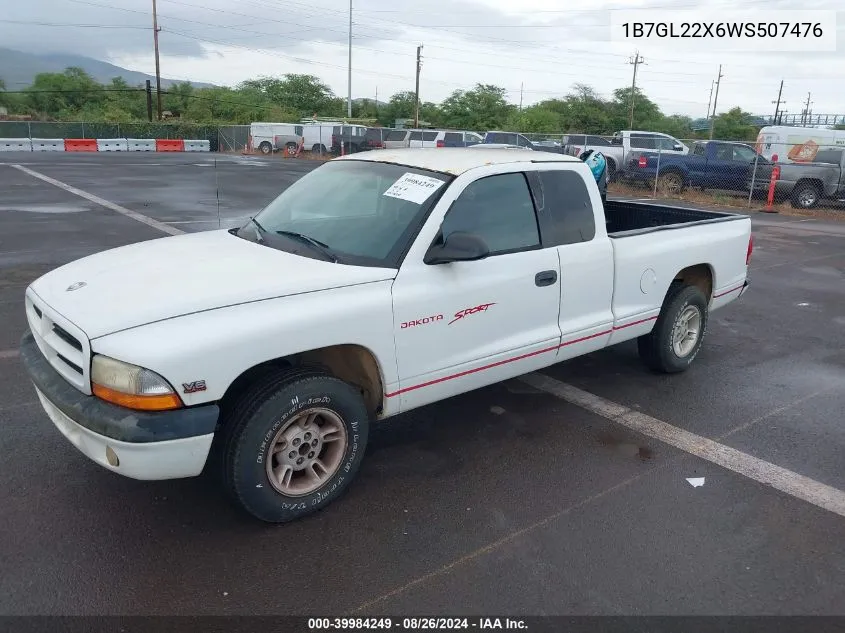 1998 Dodge Dakota Slt/Sport VIN: 1B7GL22X6WS507476 Lot: 39984249