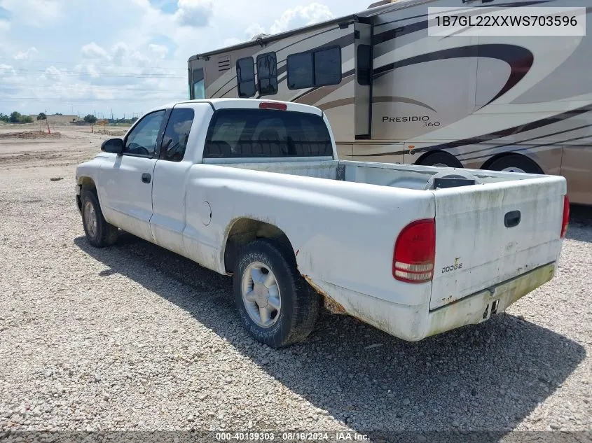 1998 Dodge Dakota Slt/Sport VIN: 1B7GL22XXWS703596 Lot: 40139303