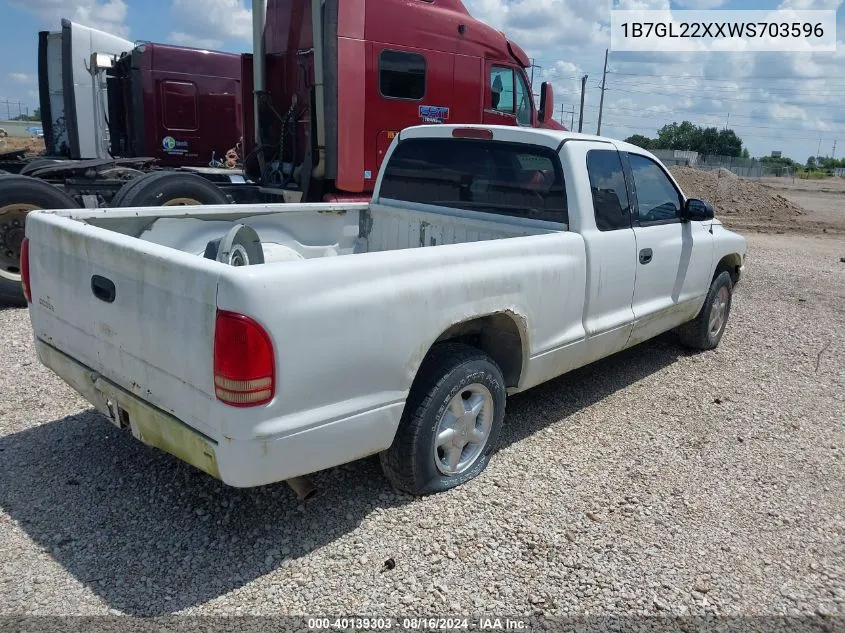 1998 Dodge Dakota Slt/Sport VIN: 1B7GL22XXWS703596 Lot: 40139303