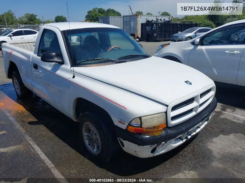 1998 Dodge Dakota Slt/Sport VIN: 1B7FL26X4WS614791 Lot: 40152863