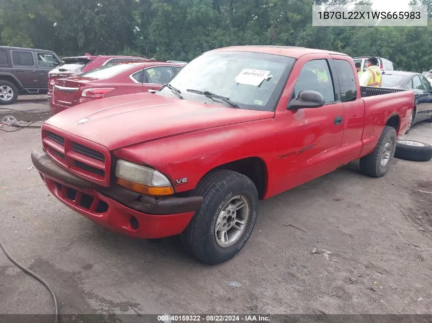 1998 Dodge Dakota Slt/Sport VIN: 1B7GL22X1WS665983 Lot: 40159322