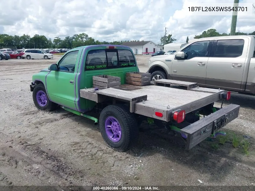 1998 Dodge Dakota Slt/Sport VIN: 1B7FL26X5WS543701 Lot: 40260366