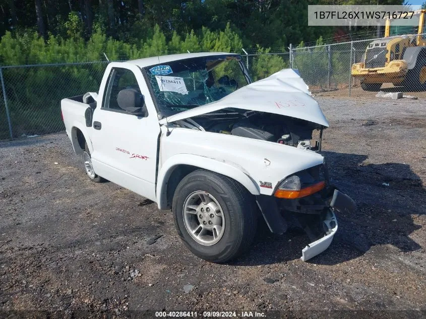 1998 Dodge Dakota VIN: 1B7FL26X1WS716727 Lot: 40286411