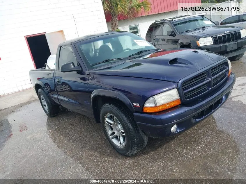 1B7GL26Z3WS671795 1998 Dodge Dakota Sport