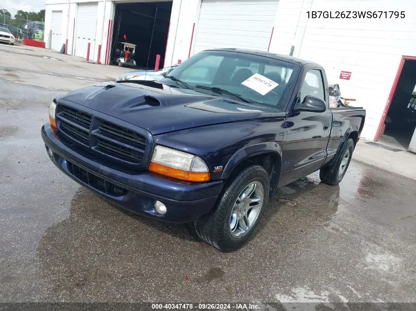 1B7GL26Z3WS671795 1998 Dodge Dakota Sport